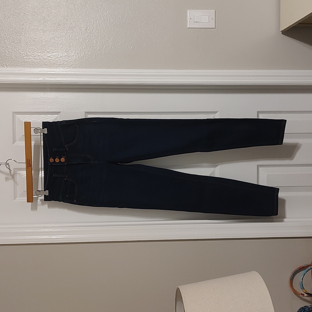 Ann Taylor Dark Blue Skinny Jeans with Button Details